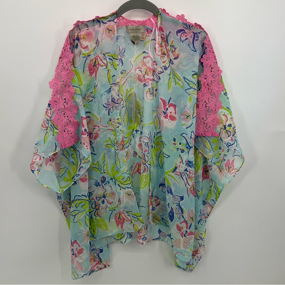 Charlie Paige floral sheer kimono